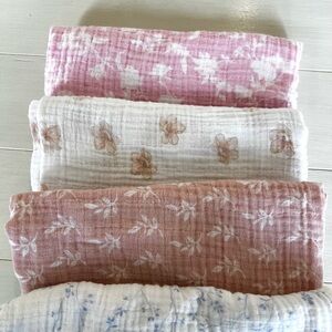 Aden & Anais Baby Girl Muslin Receiving Blankets